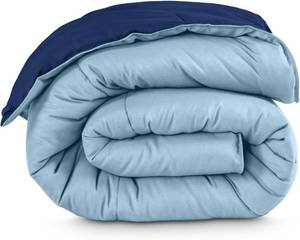 lot 1549 image: Bare Home TwinTwin Extra Long Comforter - Reversible Colors - Goose Down Alternative - Ultra-Soft - Premium 1800 Series - All Season Warmth - Bedding Comforter (TwinTwin XL, Dark BlueLight Blue)