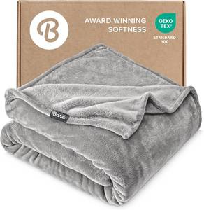 lot 1554 image: Bare Home Fleece Blanket - TwinTwin Extra Long - Ultra-Soft Lightweight for Bed, Sofa, and Couch - Luxury Microplush - Cozy Warm Blanket (TwinTwin XL, Light Grey)