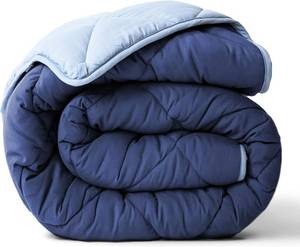 lot 1558 image: ViscoSoft TwinTwin XL Comforter - Cloud-Soft Down Alternative Duvet Insert, All Season Cooling Lightweight Reversible Quilted Blanket for Dorm & Guest Bed, Oeko-TEX Certified, LightDark Blue