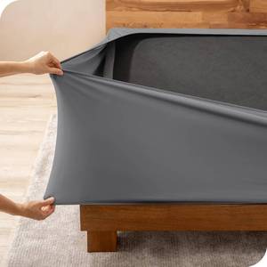 lot 1565 image: Bare Home Box Spring Cover - Queen - Stretchy Microfiber Decorative Wrap Around Box Spring Cover - Easy Install (Queen, Grey)