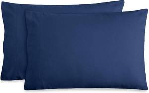 lot 1567 image: Bare Home Flannel Standard Pillowcases Set of 2-100% Cotton - Velvety Soft & Cozy - Double Brushed Heavyweight Flannel Pillowcases (Standard Pillowcase Set of 2, Dark Blue)