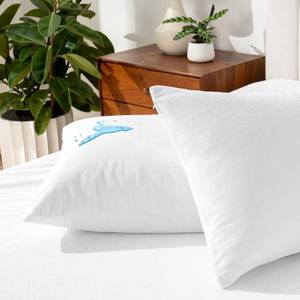 lot 1568 image: Bare Home Premium Pillow Protectors - King Size (2 Pack) - Premium 100% Waterproof & Breathable - Cooling - Vinyl Free Hypoallergenic - 10 Year Warranty (King Size, Pack of 2)