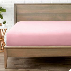 lot 1575 image: Bare Home Fitted Bottom Sheet Twin XL Size - Premium 1800 Microfiber - Ultra-Soft Hotel Luxury - Deep Pocket - Durable and Long Lasting (Twin XL, Light Pink)