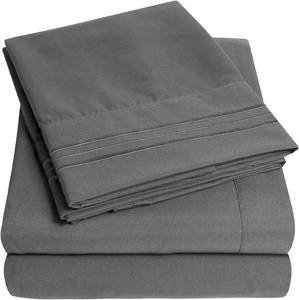 lot 1595 image: 1500 Supreme Collection Full Sheet Sets Gray - Luxury Hotel Bed Sheets and Pillowcase Set for Full Mattress - Extra Soft, Elastic Corner Straps, Deep Pocket Sheets, Full Gray