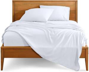 lot 3030 image: Bare Home Full Sheet Set - 1800 Ultra-Soft Microfiber Full Bed Sheets - Double Brushed - Deep Pockets - Easy Fit - 4 Piece Set - Bedding Sheets & Pillowcases (Full, White)