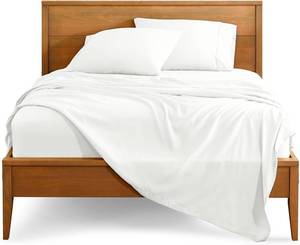lot 3032 image: Bare Home Split King Sheet Set - 1800 Ultra-Soft Microfiber Bed Sheets - Double Brushed - Deep Pockets - Easy Fit - 5 Piece Set - Bedding Sheets & Pillowcases (Split King, Cream)