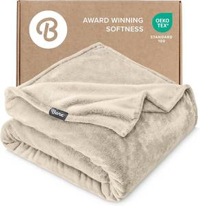 lot 3041 image: Bare Home Fleece Blanket - TwinTwin Extra Long - Ultra-Soft Lightweight for Bed, Sofa, and Couch - Luxury Microplush - Cozy Warm Blanket (TwinTwin XL, Oyster)