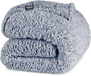 lot 3051 image: Bare Home Faux Shearling Blanket - King Size - Blanket for Bed, Sofa, Couch, Camping, Travel, and Gifts - Warm & Lightweight - Fluffy & Soft (King, Tipped Dark Blue)