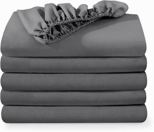 lot 3071 image: Bare Home 5-Pack Fitted Bottom Ultra-Soft Sheets Full - Premium 1800 Ultra-Soft Wrinkle Resistant Microfiber - Deep Pocket (Full, Grey)