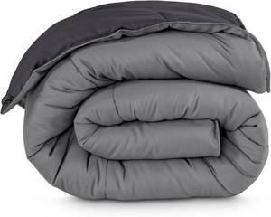 lot 3079 image: Bare Home Oversized King Comforter - Reversible Colors - Goose Down Alternative - Ultra-Soft - Premium 1800 Series - All Season Warmth - Bedding Comforter (Oversized King, GreyForged Iron Grey)