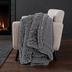 lot 3087 image: Bare Home Shaggy Faux Fur Sherpa Blanket - Super Soft, Fuzzy, Fluffy - Reversible Cozy Warm Blanket for Couch, Sofa, Chair, Bed - Luxury Home Decor (FullQueen, Grey)