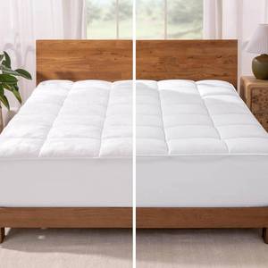 lot 3094 image: Bare Home Full Microplush Mattress Topper - Pillow Top Reversible - Soft Mattress Cover - Dual Sided All-Season - 8 to 24 Deep Pocket - Fitted Cover - Plush Mattress Pad (Full)