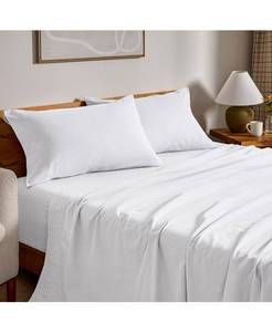 lot 3106 image: Bare Home Cotton Flannel Sheet Set - White - California King