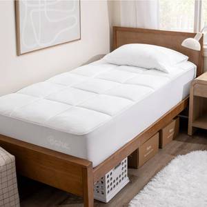 lot 3111 image: Bare Home Twin Microplush Mattress Topper - Pillow Top Reversible - Soft Mattress Cover - Dual Sided All-Season - 8 to 24 Deep Pocket - Fitted Cover - Dorm Essentials - Plush Mattress Pad (Twin)