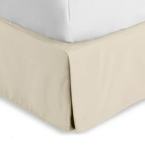 lot 3112 image: Bare Home Double Brushed Bed Skirt - Premium 1800 Collection - 15-inch Drop - Queen, Sand
