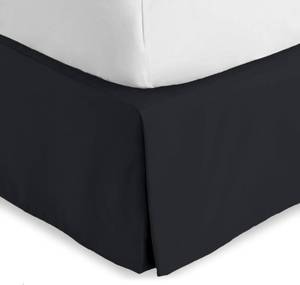 lot 3114 image: Bare Home Queen Bed Skirt - 15-Inch Tailored Drop Easy Fit - Bed Skirt for Beds - Center & Corner Pleats (Queen, Black)