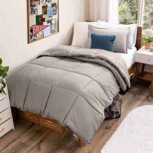lot 3120 image: Bare Home Comforter Set - TwinTwin Extra Long Size - Ultra-Soft - Goose Down Alternative - Premium 1800 Series - All Season Warmth (TwinTwin XL, Khaki)