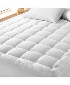 lot 3124 image: Bare Home Cotton Top Mattress Pad Full XL - White - Full XL