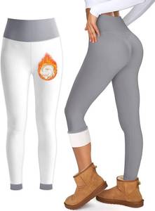 lot 3293 image: Blue Breath Fleece Lined Leggings Women-Tummy Control High Waisted Workout Thermal Warm Soft Yoga Pants Size Large