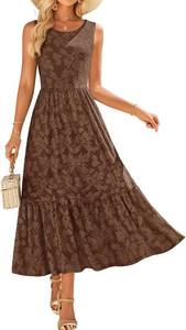 lot 3300 image: ZESICA Women s Summer Floral Bridal Shower Midi Dress Sun Dresses for Women 2026 Vacation Casual Flowy Sundress Size Small