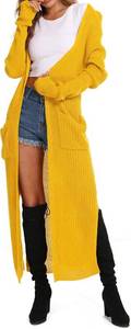 lot 3302 image: Womens Casual Long Sleeve Split Open Cardigan Knit Long Cardigan Sweaters with Pockets Fall Fashion Size Small
