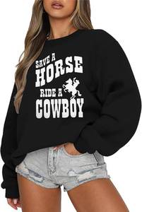 lot 3353 image: MYHALF Oversized Sweatshirt Women Crewneck Shirt Long Sleeve Graphic Sweater Cute Letter Print Soft Pullover Tops Loose Fit SIZE XXL