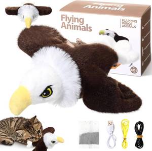 lot 5059 image: MiniInflat Interactive Flapping Eagle Cat Toy with Chirping and Flapping Wings No Flying Rechargeable Catnip Touch Activated Electronic Kittens Plush Exercise Toys for Indoor Cats Small Dogs
