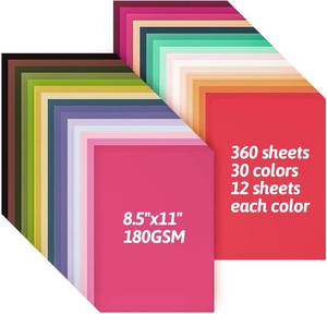 lot 5069 image: Construction Paper Assorted Colors 360 Sheets Mixed 30 Colors for Double Side,Great Card Stock Colored for Printing,Writing,Card-Making and Die-cut
