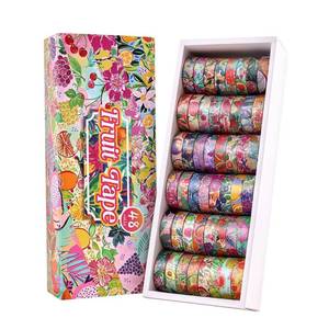 lot 5074 image: icceemee 48 Rolls Fruit Theme Washi Tape Set, Writable Decorative Tapes for Scrapbooking, Junk Journal Supplies, Bullet Journaling, 0.39x79 per Roll