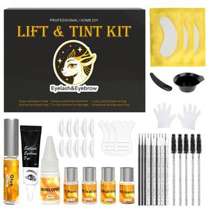 lot 5076 image: Lash Lift and Brow Lamination Kit Black Color Kit with Natural Results and Safe Formula Curl Eyelash Perm Kit on Home DIY or Salon 10ml