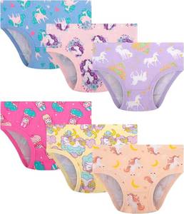 lot 5078 image: DAUGHTER QUEEN Girls and Toddlers 100% Cotton Underwear Tagless Soft Panties Size 2-3T,4-5T,5-6,7-8 (6-Pack)