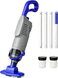 Cordless Pool Vacuum for Above Ground Pool, 60W Rechargeable Handheld Pool Vacuum Cleaner with Pole &amp; 18GPM Suction, Spa Vacuum for Hot Tub, Above Ground/Inground Pools-Grey - Retail: $99.99