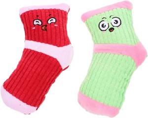 lot 7641 image: Mipcase Indoor Dog Toys 2 Pack Puppy Bite-Resistant Plush Squeaky Sock Toys Interactive Pet Plaything for Exercise and Anxiety Relief 6.29X2.75X1.18In