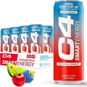 lot 9011 image: Cellucor C4 Smart Energy Drink, Cherry Berry Lime, Zero Sugar, Carbonated, 12 oz, 12 pack