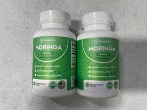 lot 9444 image: 2 Bottles Moringa Capsules 800mg - Pure Moringa Powder Supplement for Energy, Immune, Skin & Gut Health - Caffeine-Free, Non-GMO Green Antioxidant Superfood 60 Vegan Capsules Per Bottle