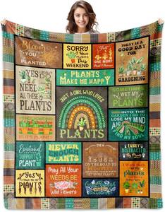 lot 9491 image: Gifts for Plant Lovers 60x50, Gardening Gift for Women, Gift for Gardeners Woman, Plant Lovers Lady Mom Gifts for Mothers Day Christmas Birthday Throw Blanket