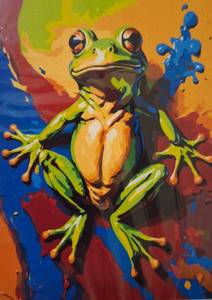 lot 9516 image: DIY PAINTING FROG PAINT BY NUMBERS
