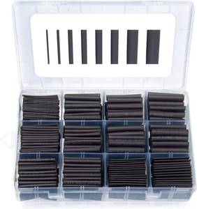 lot 9538 image: 650 PCS Heat Shrink Tubing Kit, UL Approved Heat Shrink Tube Wire Wrap, 21 Ratio Electrical Cable Sleeve Assortment with Storage Case for Long Lasting Insulation Protection (8 Sizes, Black)
