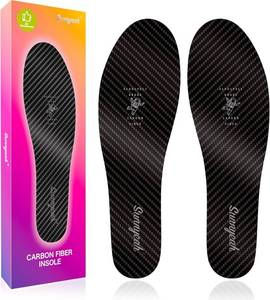 lot 9596 image: Carbon Fiber Insole for Foot Recovery, 0.047 Thin Rigid Shoe Insert Limit Foot Bending to Relief Pain of Turf Toe Hallux Rigidus Broken Toe Arthritis, Replace Walking Boots Men Women 8.7