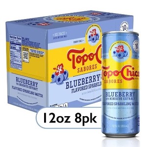 lot 9618 image: Topo Chico Sabores Blueberry Hibiscus Sparkling Water - 8pk12 fl oz Cans
