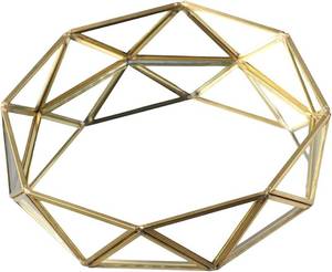 lot 9664 image: Light Luxury Geometric Circular Glass Tray Cosmetics Jewelry Storage Tray,Glass Decorative Tray,Geometric Circle Mirror Decorative Storage,Gold,7  7  1.3 Inch