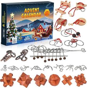 lot 9669 image: Advent Calendar 2025 Brain Teaser Puzzles for Adults Teens Kids, 24 Pcs Metal & Wood Puzzle Christmas Countdown Calendar with Fun Challenges Toys Game, Xmas Gifts for Boys Girls Teens Adults