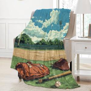 lot 9672 image: Baseball Field Throw Blanket Gifts for Women Adults Girls, Soft Fuzzy Warm Cozy Flannel Blankets for Bedroom, Travel, Couch, Home Decor 40x50 in
