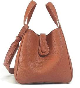 lot 9728 image: NEWBELLA Womens Bucket Bag - Square Top Handle Satchel with Crossbody Strap, Shoulder Bag for Work & Daily Commute, Brown