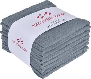 lot 9746 image: 100% Cotton Premium Dish Cloths - Waffle Dish Cloth, Super Soft and Super Absorbent Reusable Quick-Drying Dish Towel - Grey - 12x12 Inches (Pack of 8)