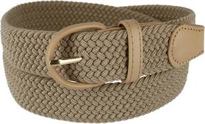 lot 9764 image: CTM Mens Elastic Braided Belt with Covered Buckle, Small, Khaki