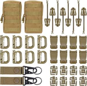 lot 9797 image: BOOSTEADY 36PCS Attachments for Tactical Backpack Vest Belt,D-Ring Grimloc Locking Gear Clip, Web Dominator Elastic Strings, Strap Management Tool Buckle,Hydration Tube Clips,Key Ring,MOLLE Bag