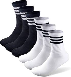 lot 9816 image: Piano Keys Socks,Black White Striped socks, Novelty Funny Crazy Music Notes Socks Gift For Christmas Birthday Festival Carnival Costume Party Adults and Kids, White Black (SSAA04)
