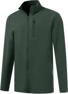 lot 9819 image: M MAELREG Full Zip Fleece Lined Jacket for Kids Lightweight Water Resistant Coat Boys Winter Long Sleeve Jackets with Pockets, LIGHT KHAKI, Size 8