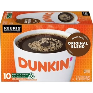 lot 9846 image: Dunkin Original Blend Coffee, Medium Roast, Keurig K-Cup Pods, 10 Count Box